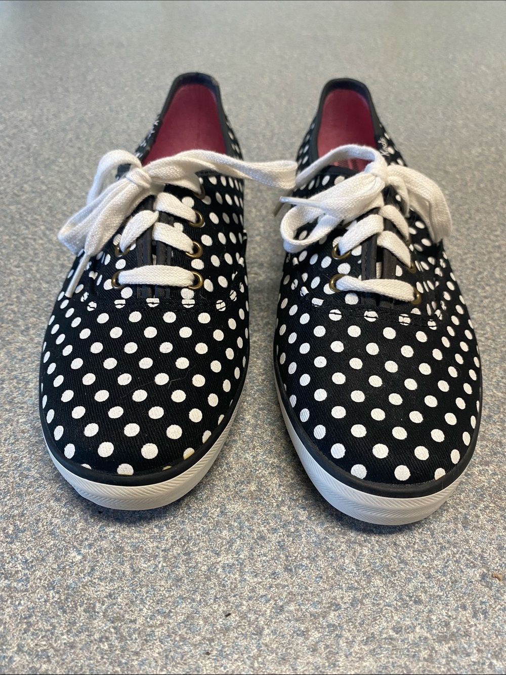 Keds Black with White Polka Dot Canvas Sneakers